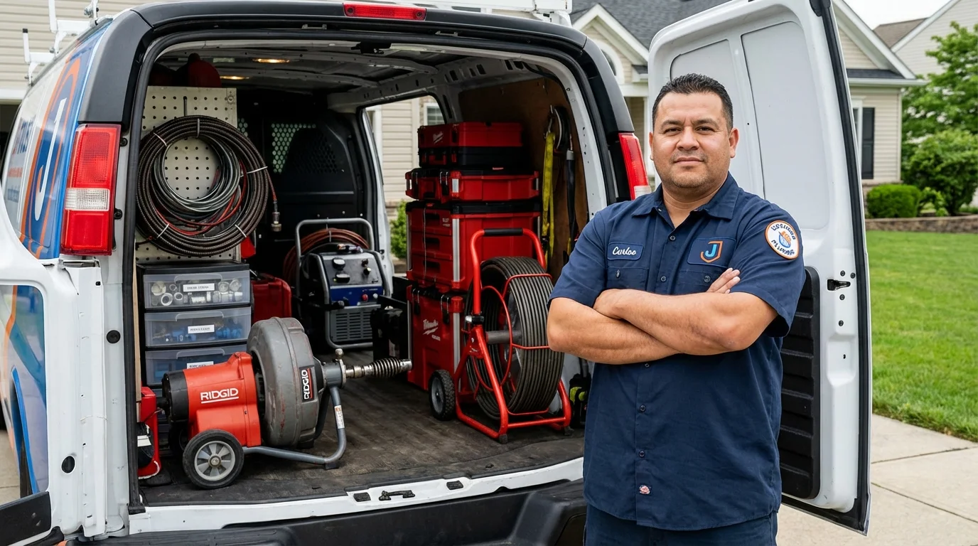 Professional drain cleaning equipment and Johns Plumbing LLC plumber in Mount Pocono