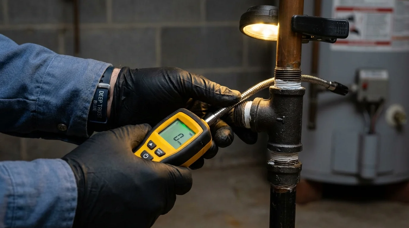 Gas leak detection with electronic sniffer by Johns Plumbing LLC in Mount Pocono