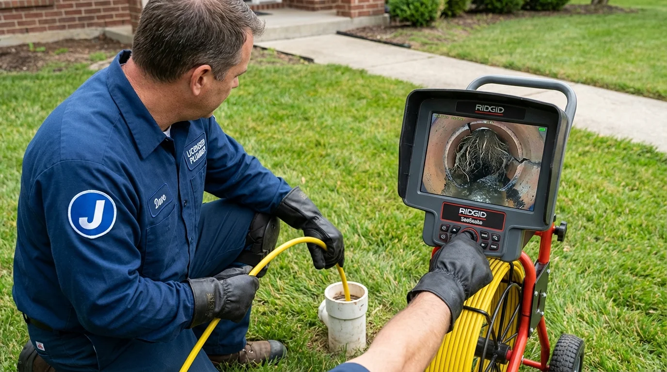 Sewer camera inspection being performed by Johns Plumbing LLC in Mount Pocono